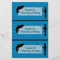 Coupons for One Free Day of Fishing Humor Flyer