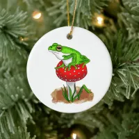 Personalized Get Froggy with It | Funny Frog Ceramic Ornament