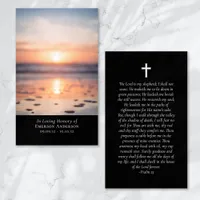 Sunrise Ocean Photo Cross Memorial Prayer Card