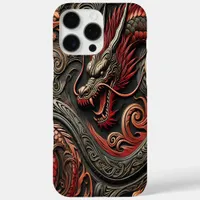 Mythical Red Dragon Relief iPhone 16 Pro Max Case