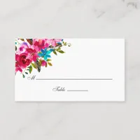 Watercolor Boho Chic Floral Wedding Place Card