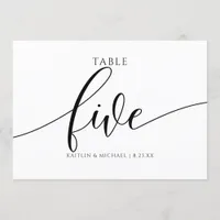 Modern Wedding Table Numbers Calligraphy - 5