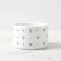 Christmas snowflakes and dots pattern bowl