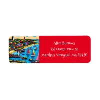 Martha's Vineyard | Colorful Abstract Art Label