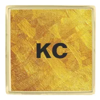 Gold Abstract Pattern Square Gold Plated Lapel Pin