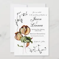 Rustic Boho Linear Vintage Minimalism  Invitation