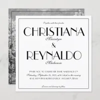 Modern Elegant Stylish Roaring 20s Wedding Photo Invitation