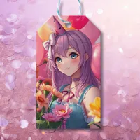 Anime Themed Birthday Girl  Gift Tags