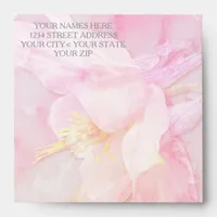 PINK COLUMBINE FLOWER WATERCOLOR SPLASH ENVELOPE