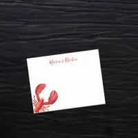 Lobster seafood shellfish red white name post-it notes