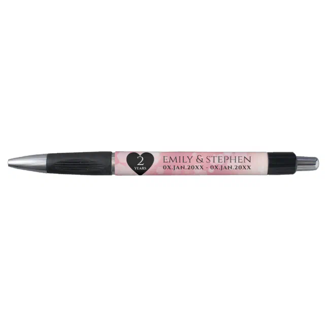 Elegant 2nd Rose Quartz Wedding Anniversary Pen