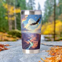 Eagle Flying over a Canyon Insulated Tumbler