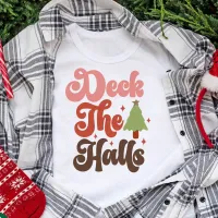 Deck the Halls Retro Groovy Christmas Holidays Tri-Blend Shirt