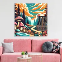 Retro Disc Golf Psychedelic Art Canvas Print