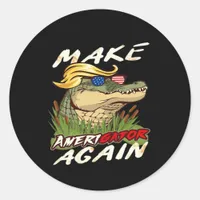 Funny Make Amerigator Again Donald Parody American Classic Round Sticker