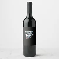 Let's Get Lit! Funny Drinking Christmas Light Grap Wine Label