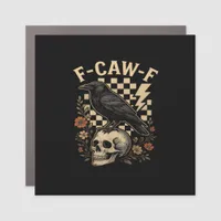 Halloween F-Caw-F Raven Bird F-Caw-F Crow Checkere Car Magnet