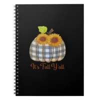 It’s Fall Y’all Pumpkin Plaid Design Halloween Fun Notebook
