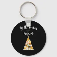 Tis The Season To Pregnant Cute Christmas Tree Men Keychain