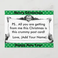 Funny Grumpy Christmas Post Card