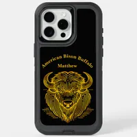 Gold Bison Buffalo Artwork With Intricate Design iPhone 15 Pro Max Case