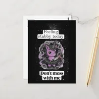Cute Feeling Stabby Purple Unicorn Don't Mess With Postcard