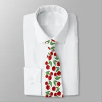 Red Cherries All Over Pattern Custom Neck Tie