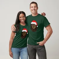 Funny Bigfoot In Santa Hat Sasquatch Humor T-Shirt