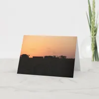 Sunset Combine and Tractor Card