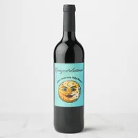 Over the Moon Baby Shower Celebration Wine Label