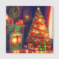 Traditionally Vintage style Christmas tree  Magnet