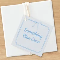 Elegant Something Blue Crew Cute Bow Bridal Party  Favor Tags