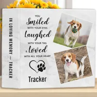 Modern Marble Pet Loss Dog Memorial Photo Album 3 Ring Binder