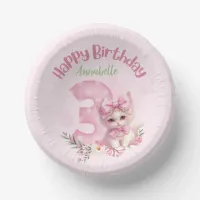 3 Year Old Birthday Party Kitten Theme  Paper Bowls