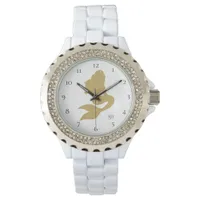 *~* Feminine Women's Gold Glitter Trendy Mermaid Watch