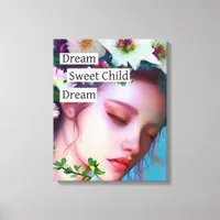 Pretty Fairy Flowers in Hair Fantasy Art   Canvas Print