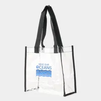 Save Our Oceans Blue Stylized Earth Waves Clear Tote Bag