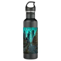 Abandoned City Dystopian AI Generated Artwork Stainless Steel Water Bottle