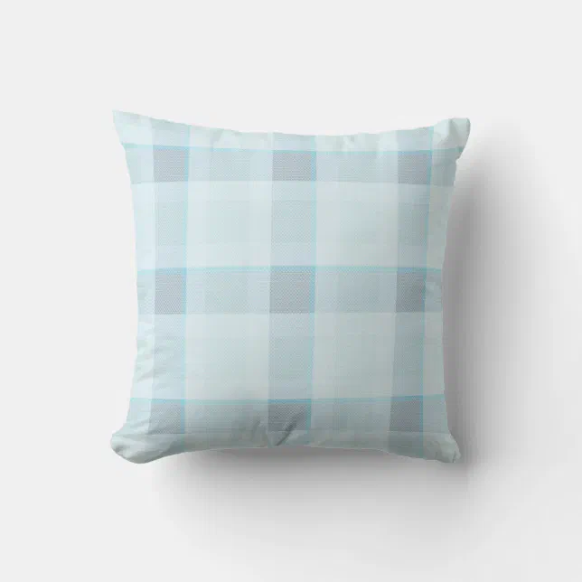 Blue Checked cloth Throw Pillow