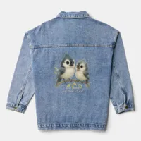 Bold Curious Tufted Titmouse  Denim Jacket