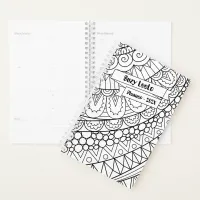 Black & White Adult Coloring Styled Planner