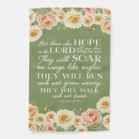 Christian Bible Verse Spring Peach Floral Garden Flag