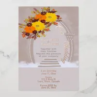 Sunflower Wedding Gold Foil Invitation