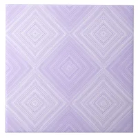 Purple, Lilac And White Geometric Diamond Bathroom Ceramic Tile