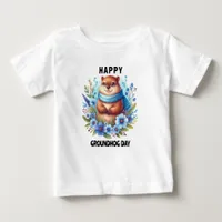 Over Rated? Watercolor Celebrating Groundhog Day  Baby T-Shirt