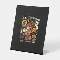 Tis The Season Halloween Anime Icons Fall Design Pedestal Sign