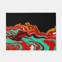 Black, Gold, Burgundy, Marble Artn Doormat