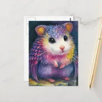 Unique Pink Hamster Dragon Postcard