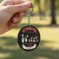 Patriotic US 250 Years of Liberty Silly Geese  Keychain