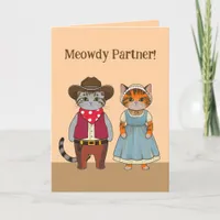 Cowboy & Cowgirl cat Valentine Western Style Cats Holiday Card